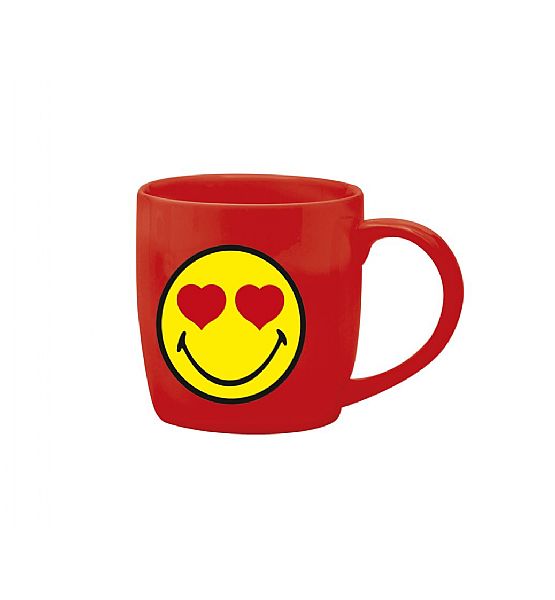 Hrnek Zak Designs Smiley Emoticon porcelán červená 150 ml