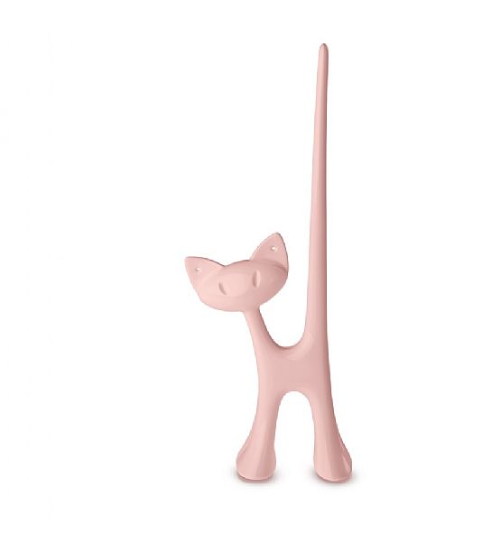Držák na prsteny Koziol kočka růžová 22x8cm