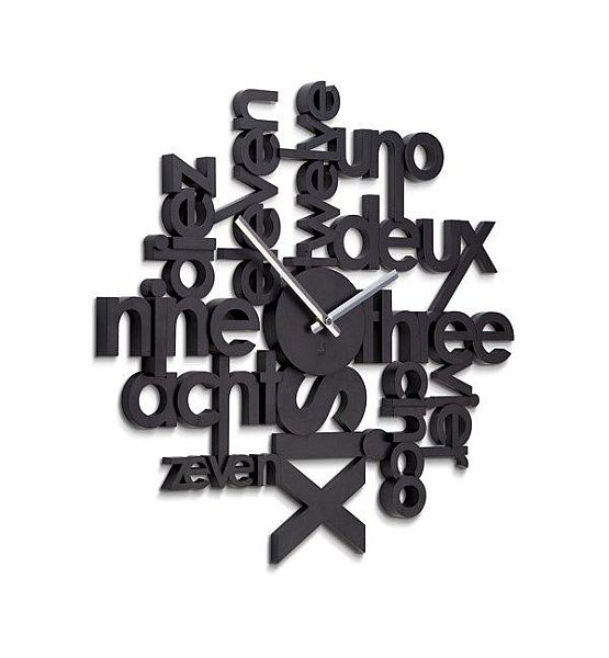 Nástěnné hodiny Umbra Lingua plast černé průměr 50cm