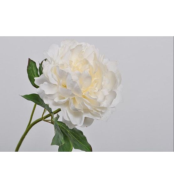 Umělá květina Silk-ka Pivoňka bílá rozkvetlá 57cm