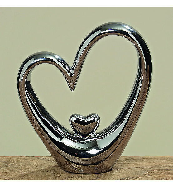 Dekorační soška srdce Boltze keramika výška 23x20,5x2,5cm
