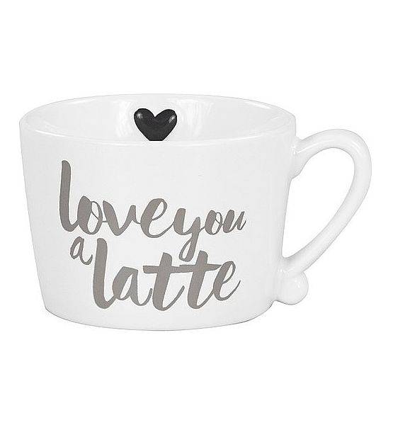 Hrnek bílý "love you a latte" 200ml  Bastion Collections