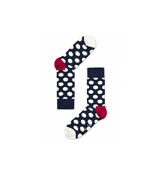 Modré ponožky Happy Socks s bílými puntíky, vzor Big Dot - M-L (41-46)