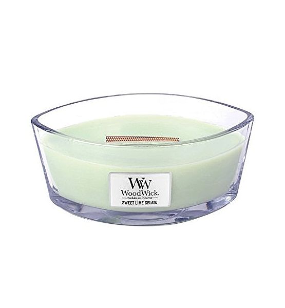 Vonná svíčka WoodWick - Sweet Lime Gelato 453g/30 - 40 hod, 9x19x12 cm