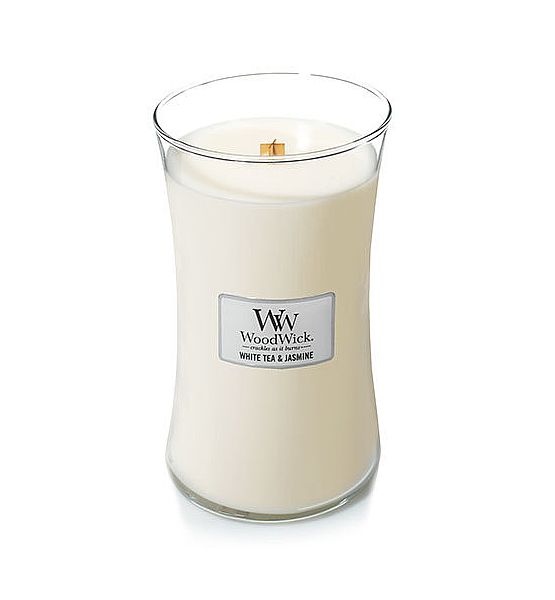 Vonná svíčka WoodWick - White Tea & Jasmine 609g/110 - 120 hod