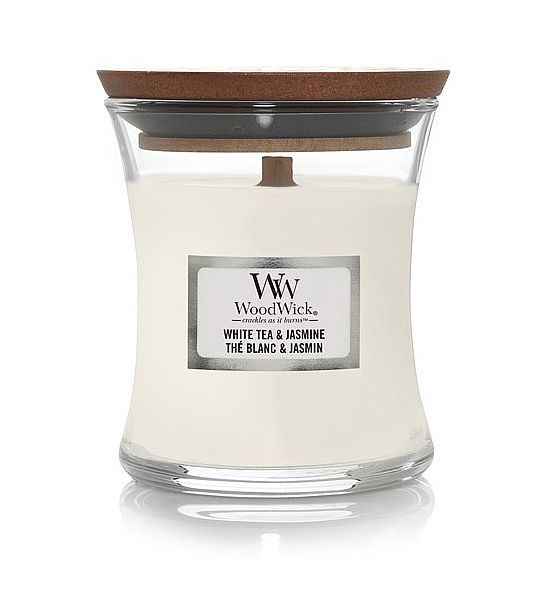 Vonná svíčka WoodWick - White Tea & Jasmine 85g/20 - 30 hod