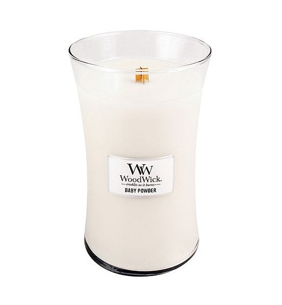 Vonná svíčka WoodWick - Baby Powder 609g/110 - 120 hod