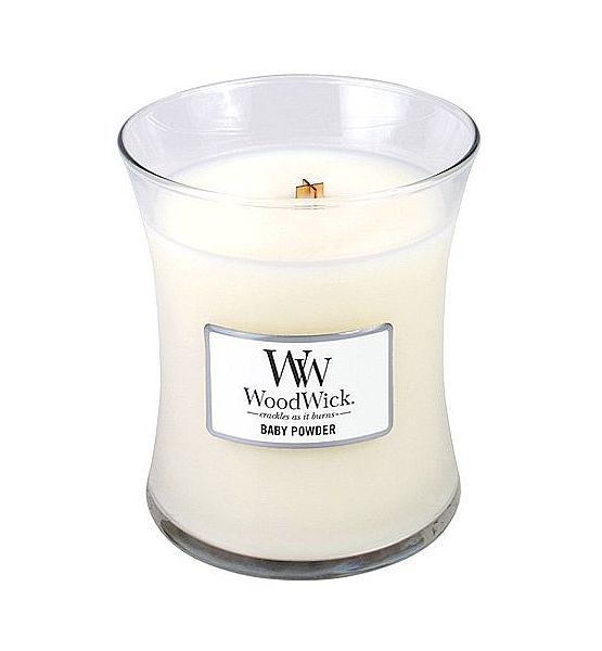 Vonná svíčka WoodWick - Baby Powder 275g/55 - 65 hod