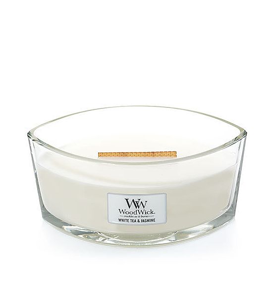 Vonná svíčka WoodWick - White Tea Jasmine 453g/30 - 40 hod