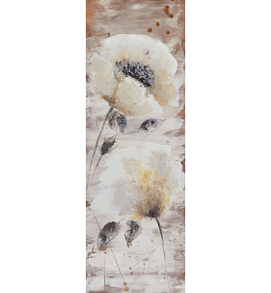 Obraz Stardeco béžové květiny 30x90cm