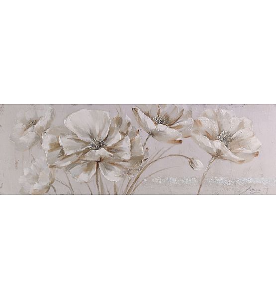 Obraz Stardeco béžové květiny 50x150cm