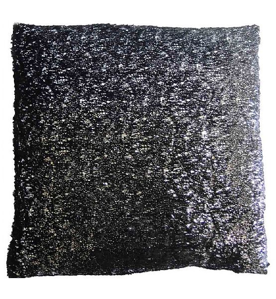 Polštář Stardeco se třpytkami černý 45x45 cm