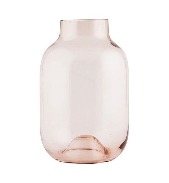 Váza House Doctor SHAPED sklo růžová výška 25,4 cm