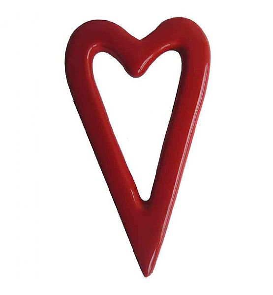 Vánoční ozdoba závěsné srdce STARDECO keramické, červené 7,5 cm