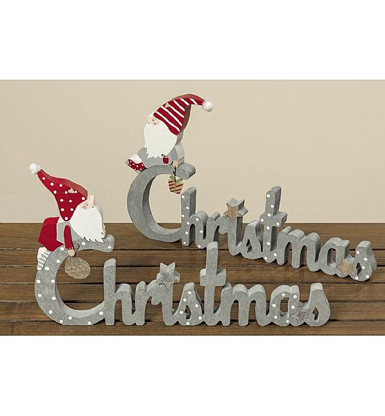 Vánoční dekorace nápis CHRISTMAS BOLTZE, 40x23cm (cena za ks)