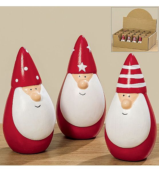 Vánoční dekorace SANTA GUIDO BOLTZE polyresin výška 8,5 cm (cena za ks)