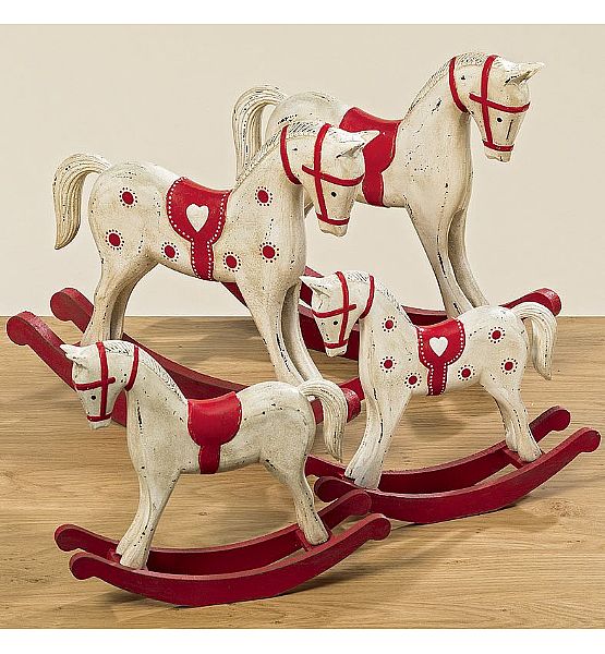 Vánoční dekorace houpací koník YORIK BOLTZE, výška 24cm (cena za ks)