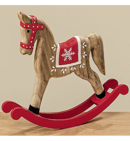 Vánoční dekorace houpací koník FILIP BOLTZE, výška 19 cm