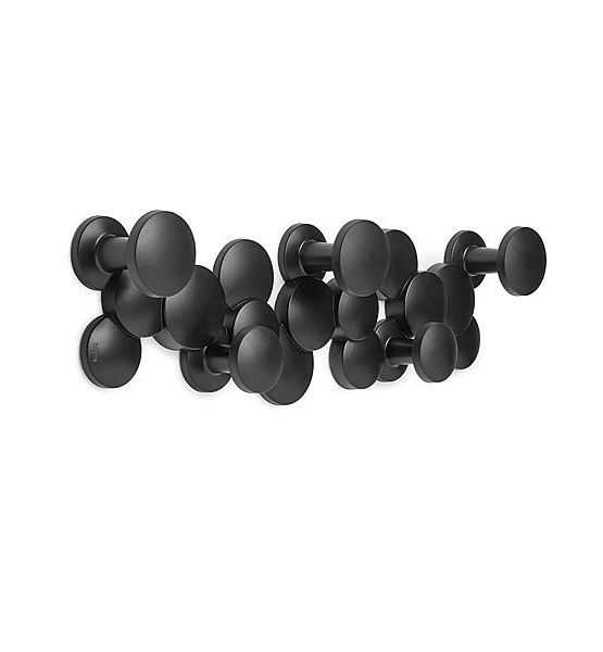 Věšák na zeď Umbra BUBBLE plast 5 háčků černý 7,3x14,4x48,3 cm