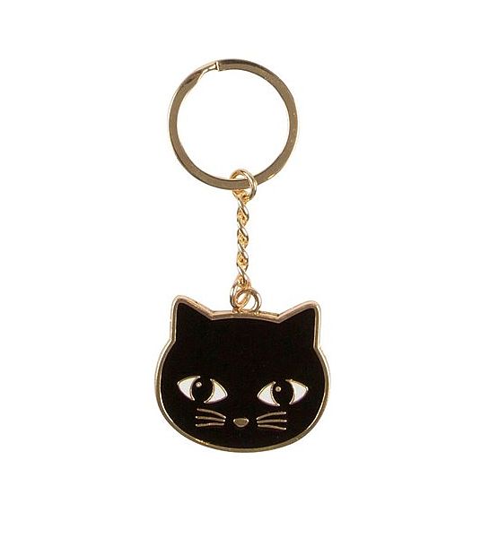 Přívěsek na klíče SASS & BELLE černá kočka 9 cm