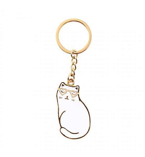 Přívěsek na klíče SASS & BELLE bílá kočka 10 cm