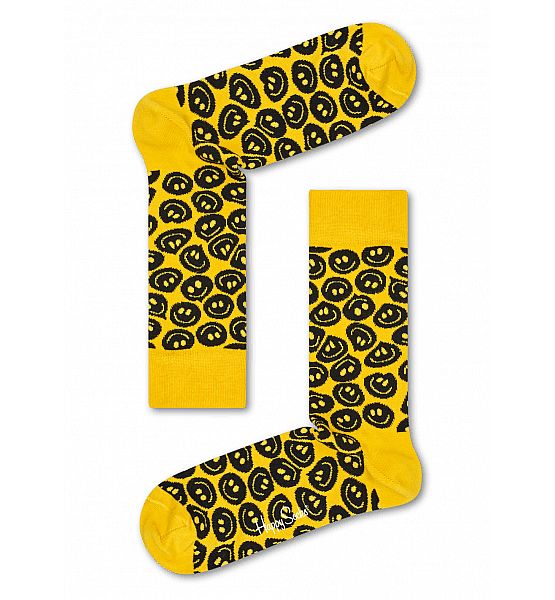 Žluté ponožky Happy Socks se vzorem Twisted Smile Sock, S-M (36-40)