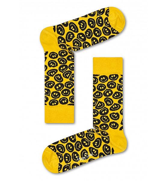 Žluté ponožky Happy Socks se vzorem Twisted Smile Sock, M-L (41-46)