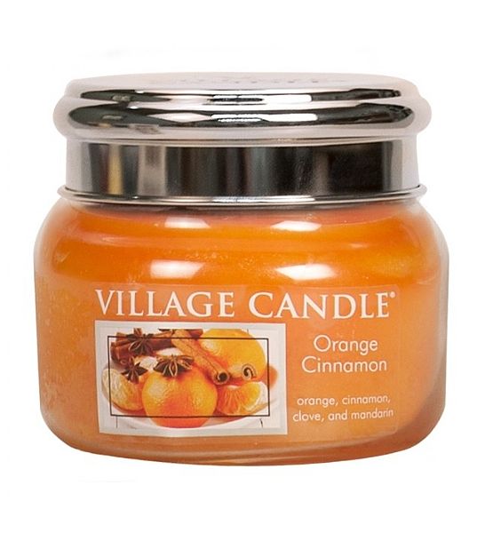 Village Candle Vonná svíčka ve skle, Pomeranč a skořice - Orange Cinnamon, malá - 262g/55 hodin