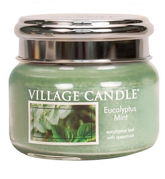 Village Candle Vonná svíčka ve skle, Eukalyptus a máta - Eucalyptus mint, malá - 262g/55 hodin