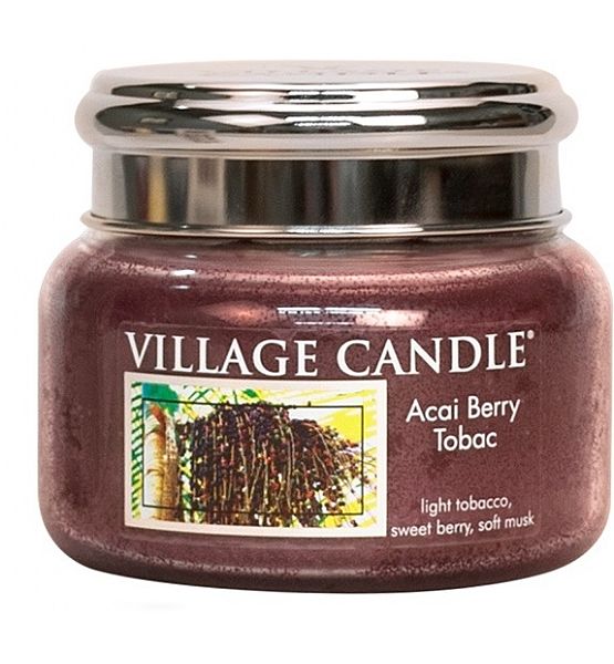 Village Candle Vonná svíčka ve skle, Tabák a Plody Akai - Acai Berry Tobac, malá - 262g/55 hodin