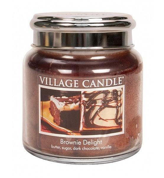 Village Candle Vonná svíčka ve skle Čokoládový dortík - Brownies Delight střední - 390g/105 hodin