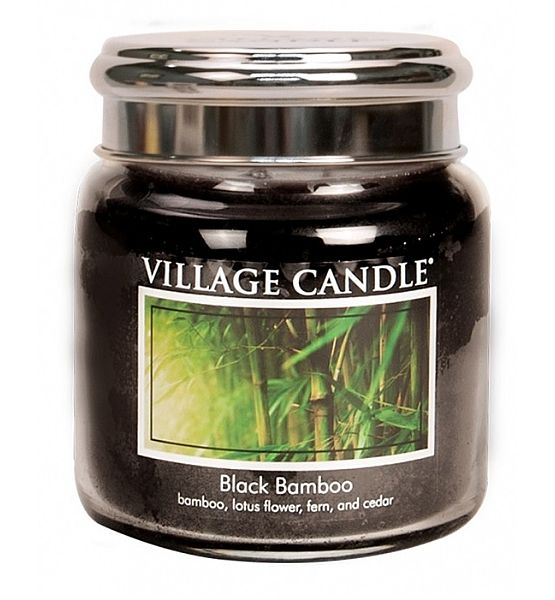 Village Candle Vonná svíčka ve skle Bambus - Black Bamboo střední - 390g/105 hodin