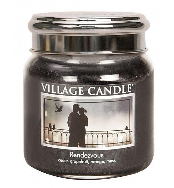 Village Candle Vonná svíčka ve skle Rande - Rendezvous střední - 390g/105 hodin