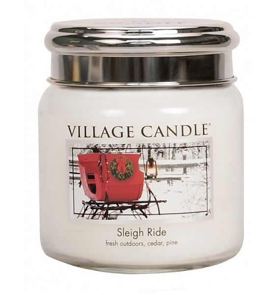 Village Candle Vonná svíčka ve skle, Zimní vyjížďka -Sleigh ride, střední - 390g/105 hodin