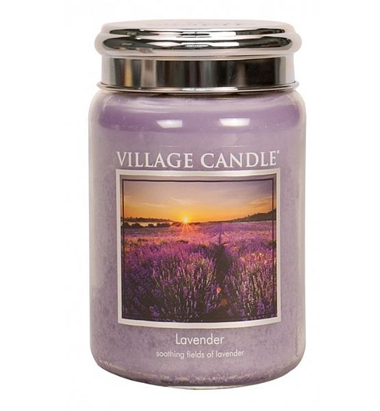 Village Candle Vonná svíčka ve skle, Levandule - Lavender, velká - 602g/170 hodin