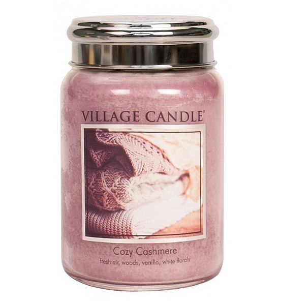 Village Candle Vonná svíčka ve skle, Kašmírové pohlazení - Cozy Cashmere, velká - 602g/170 hodin