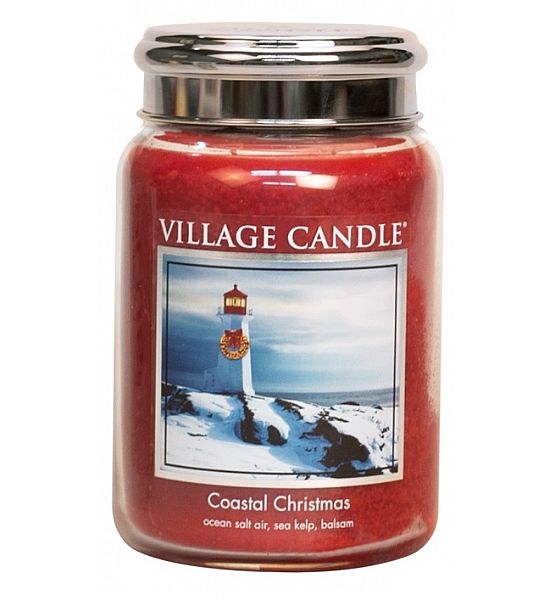 Village Candle Vonná svíčka ve skle, Vánoce v Přístavu - Coastal Christmas, velká - 602g/170 hodin