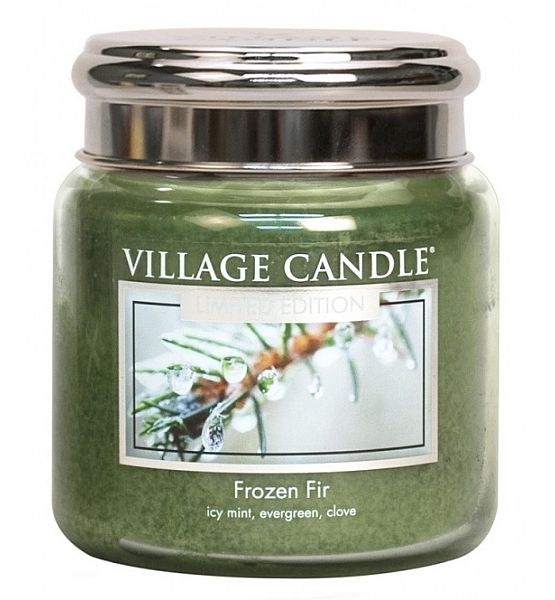 Village Candle Vonná svíčka ve skle Jinovatka - Frozen Fir střední - 390g/105 hodin