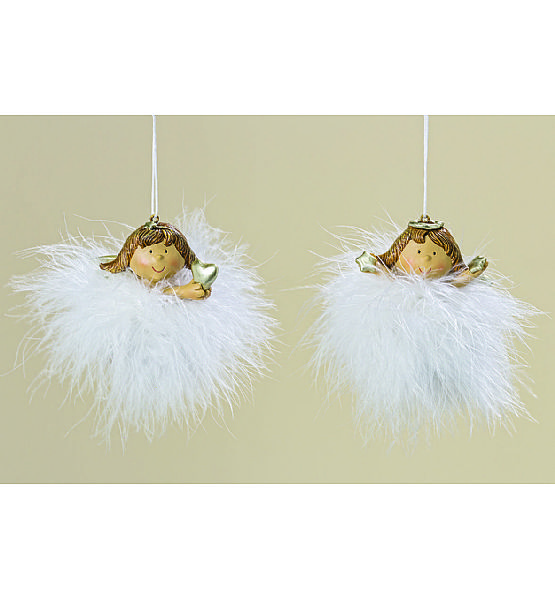 Vánoční dekorace anděl na zavěšení Carin Boltze,8cm, 2 druhy (cena za ks)