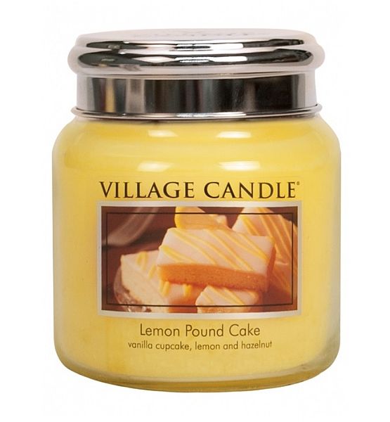 Village Candle Vonná svíčka ve skle Citrónový koláč - Lemon Pound Cake 390g/105 hodin