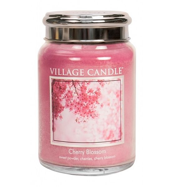 Village Candle Vonná svíčka ve skle, Třešňový květ - Cherry Blossom, 602g/170 hodin