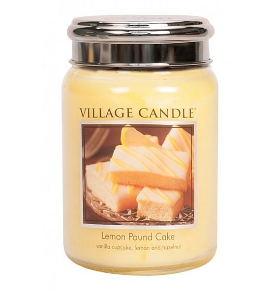 Village Candle Vonná svíčka ve skle Citrónový koláč - Lemon Pound Cake 602g/170 hodin