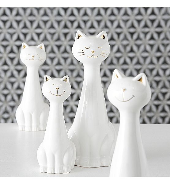 Dekorační soška kočka Smokey Boltze keramika 18x7x5 cm 2 druhy (cena za ks)