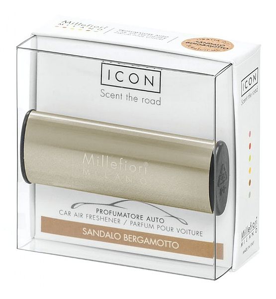 Vůně do auta Millefiori Milano – ICON  Santal a bergamot, bronzová lesk