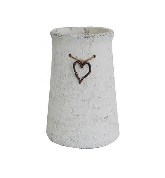 Cementová váza Stardeco se srdíčkem 25x18,5 cm