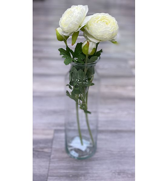 Umělá květina Gasper pryskyřník bílá 35cm