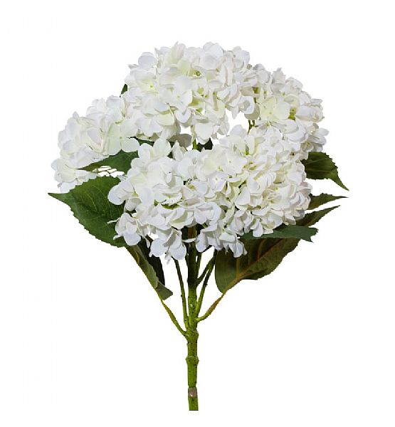 Umělá květina Gasper hortenzie bílá 5x63cm