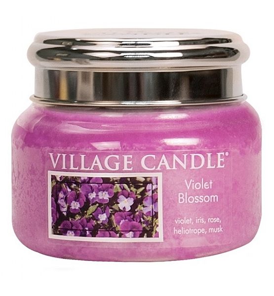 Village Candle Vonná svíčka ve skle Fialky - Violet Blossom malá - 262g/55 hodin