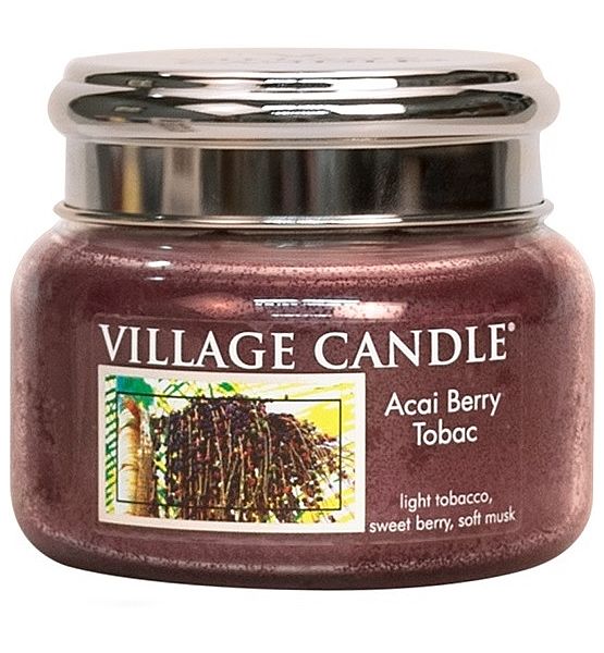 Village Candle Vonná svíčka ve skle Tabák a Plody Akai - Acai Berry Tobac malá - 262g/55 hodin