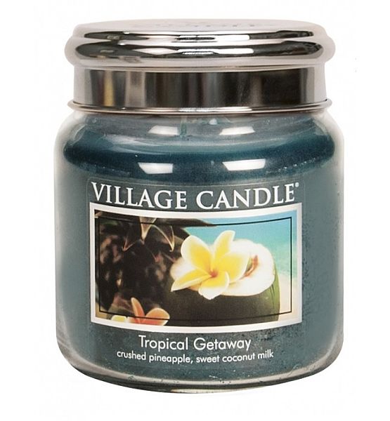 Village Candle Vonná svíčka ve skle Víkend v tropech - Tropical Getaway střední - 390g/105 hodin
